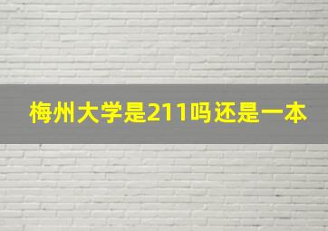 梅州大学是211吗还是一本