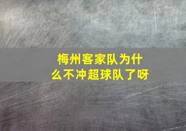 梅州客家队为什么不冲超球队了呀