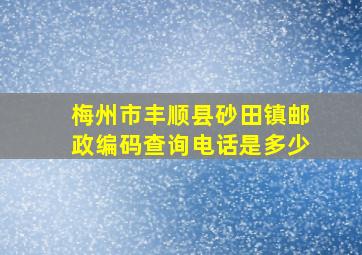 梅州市丰顺县砂田镇邮政编码查询电话是多少