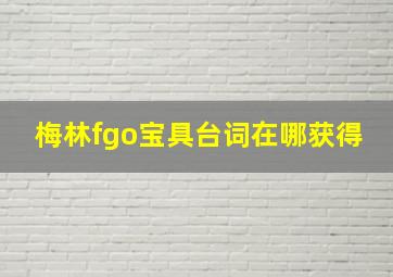 梅林fgo宝具台词在哪获得