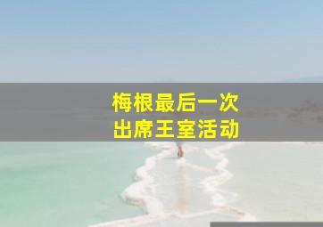 梅根最后一次出席王室活动