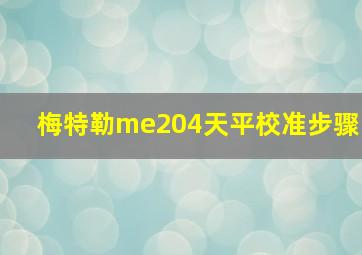 梅特勒me204天平校准步骤