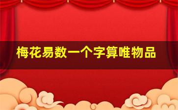 梅花易数一个字算唯物品