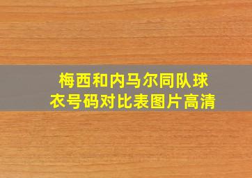 梅西和内马尔同队球衣号码对比表图片高清