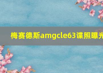 梅赛德斯amgcle63谍照曝光