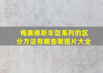 梅赛德斯车型系列的区分方法有哪些呢图片大全