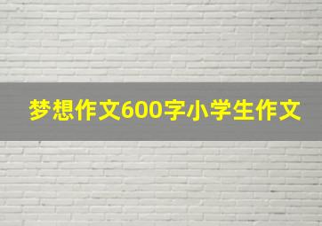 梦想作文600字小学生作文