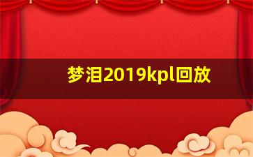 梦泪2019kpl回放