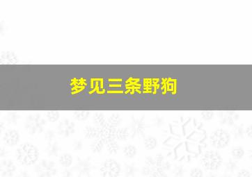 梦见三条野狗