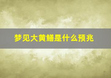 梦见大黄鳝是什么预兆