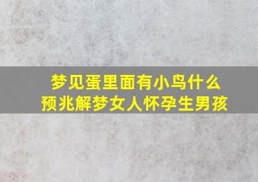 梦见蛋里面有小鸟什么预兆解梦女人怀孕生男孩