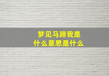 梦见马蹄我是什么意思是什么