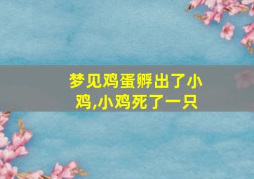 梦见鸡蛋孵出了小鸡,小鸡死了一只