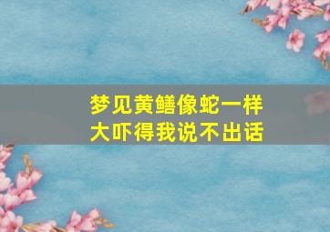 梦见黄鳝像蛇一样大吓得我说不出话