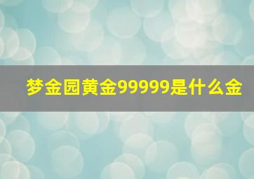 梦金园黄金99999是什么金