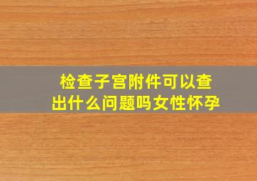 检查子宫附件可以查出什么问题吗女性怀孕