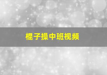 棍子操中班视频