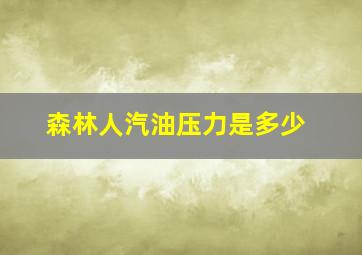 森林人汽油压力是多少