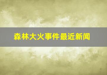 森林大火事件最近新闻