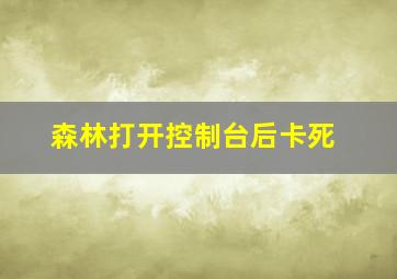 森林打开控制台后卡死