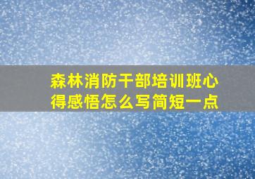 森林消防干部培训班心得感悟怎么写简短一点