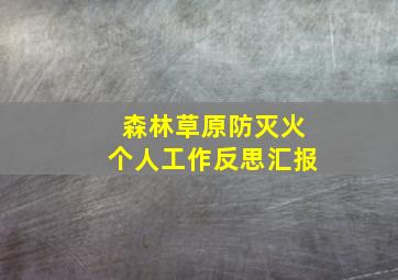 森林草原防灭火个人工作反思汇报