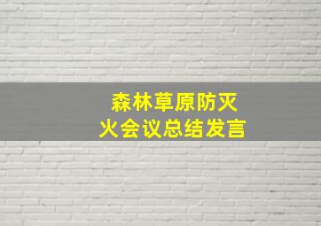 森林草原防灭火会议总结发言