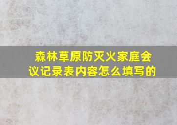 森林草原防灭火家庭会议记录表内容怎么填写的