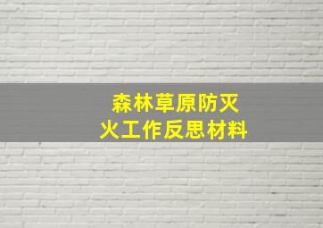 森林草原防灭火工作反思材料