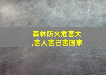 森林防火危害大,害人害己害国家