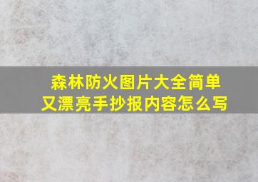 森林防火图片大全简单又漂亮手抄报内容怎么写