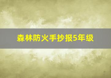 森林防火手抄报5年级