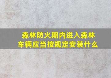 森林防火期内进入森林车辆应当按规定安装什么