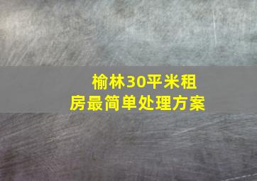 榆林30平米租房最简单处理方案