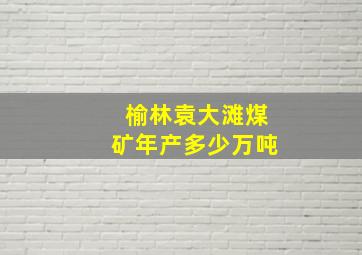 榆林袁大滩煤矿年产多少万吨