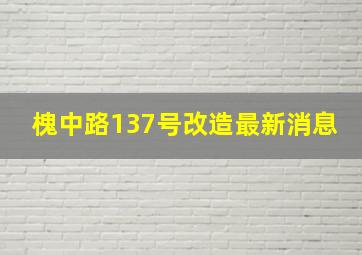 槐中路137号改造最新消息