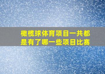 橄榄球体育项目一共都是有了哪一些项目比赛