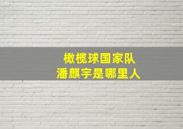 橄榄球国家队潘麒宇是哪里人