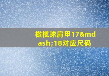 橄榄球肩甲17—18对应尺码