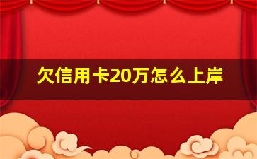 欠信用卡20万怎么上岸