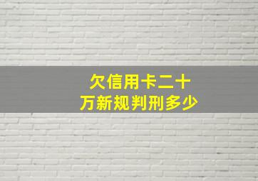 欠信用卡二十万新规判刑多少