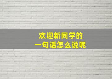 欢迎新同学的一句话怎么说呢