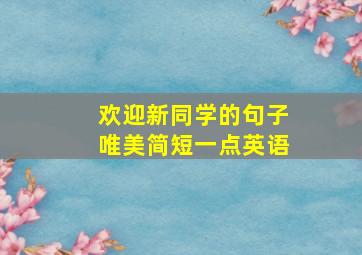 欢迎新同学的句子唯美简短一点英语