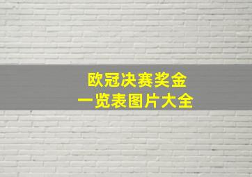 欧冠决赛奖金一览表图片大全