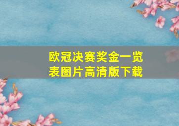 欧冠决赛奖金一览表图片高清版下载