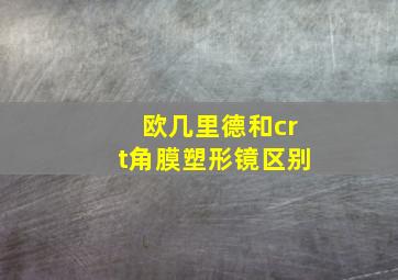 欧几里德和crt角膜塑形镜区别