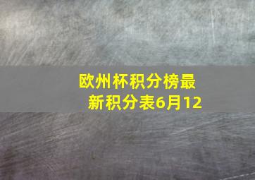 欧州杯积分榜最新积分表6月12