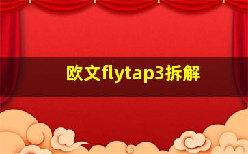 欧文flytap3拆解