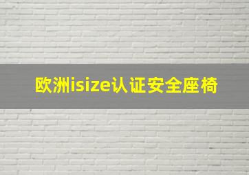 欧洲isize认证安全座椅