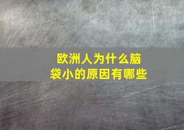 欧洲人为什么脑袋小的原因有哪些